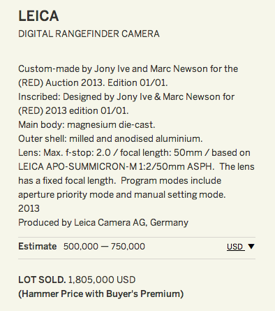 Leica M camera designed by Jony Ive and Marc Newson for RED