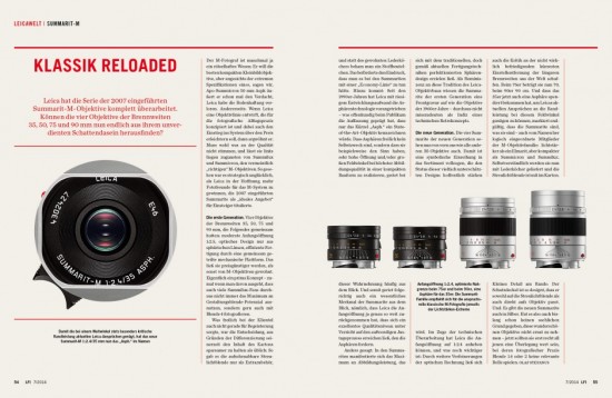 LFI magazine Leica Summilux Photokina