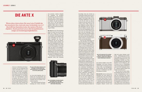 LFI magazine Leica X Photokina