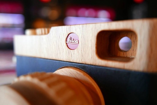 Handmade wooden Leica camera