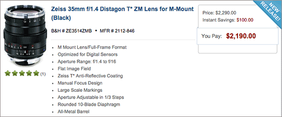 Zeiss-Distagon-T-1,435-ZM-lens-sale
