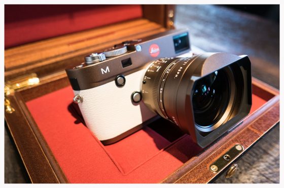 bronze Leica M Typ 240 camera with white leather1