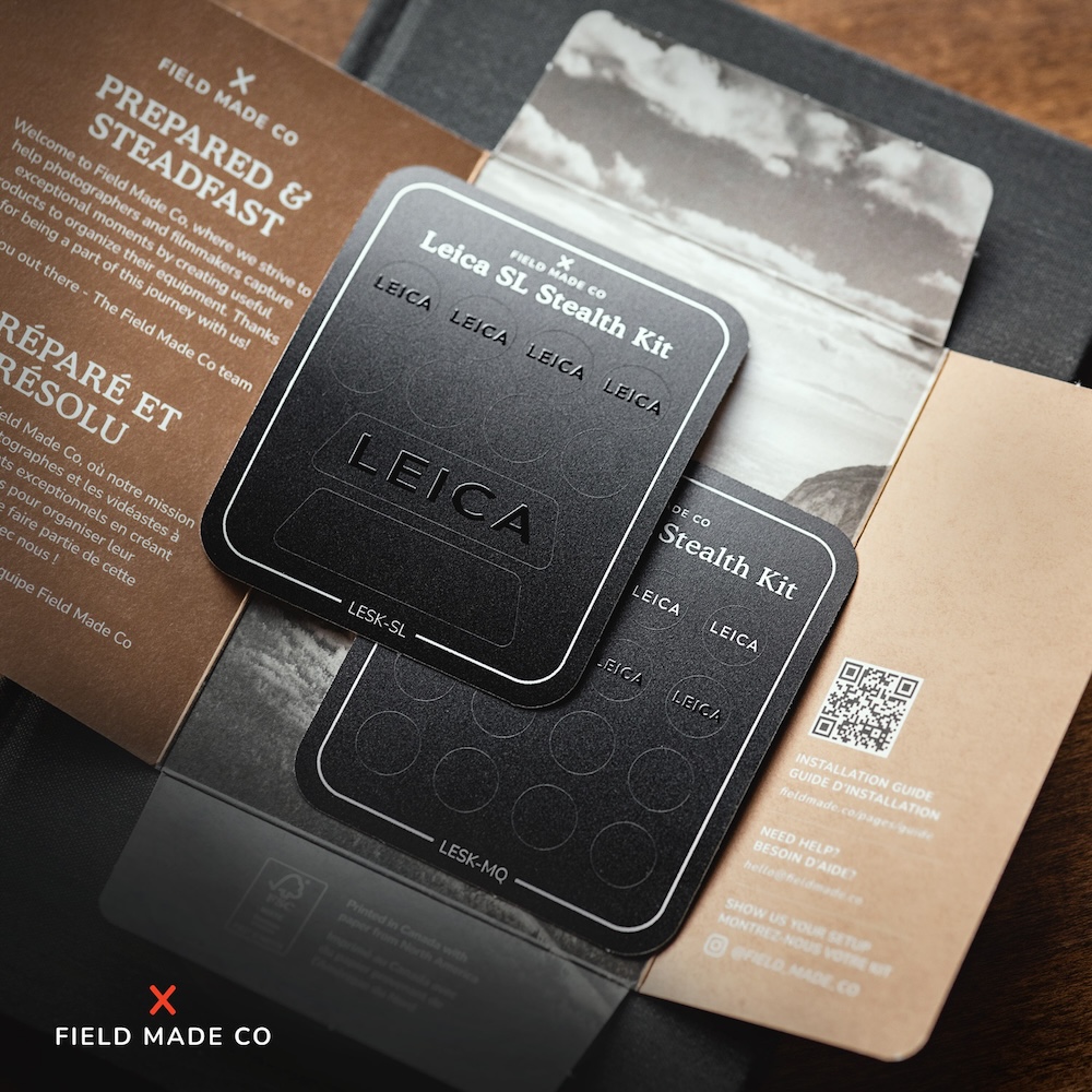 FieldMade released new Leica stealth kits (blackout decals for Leica cameras)