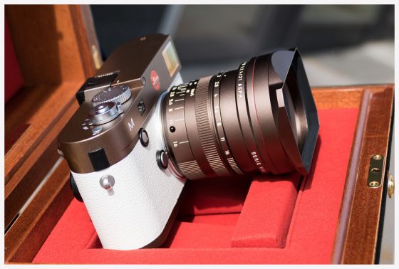 bronze Leica M Typ 240 camera with white leather5