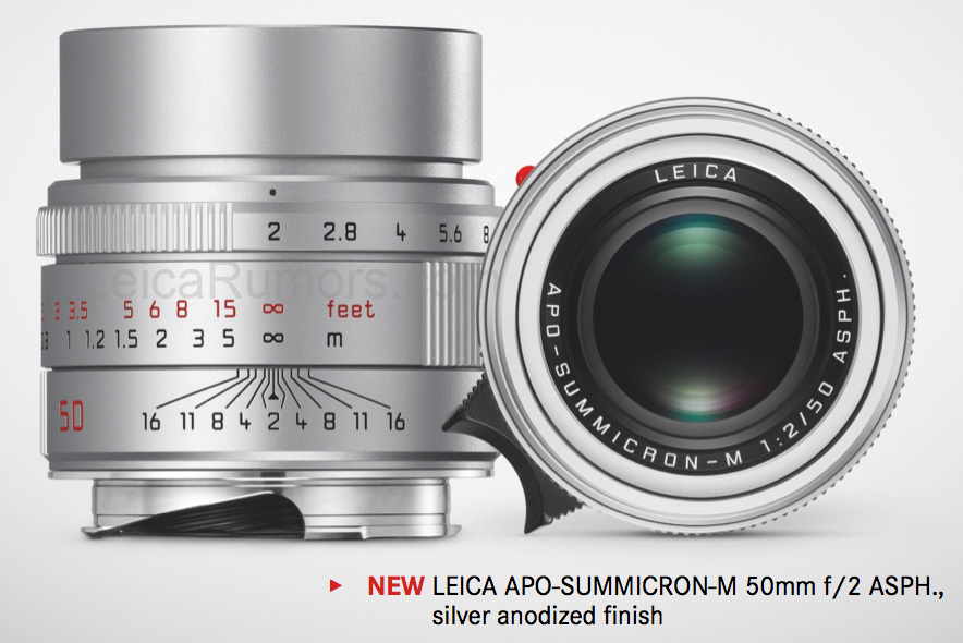 Silver Leica APO Summicron M 50mm f/2.0 ASPH lens to be announced