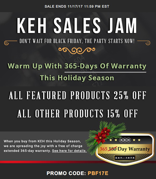 KEH PreBlack Friday Sale Event (with a coupon code for up to 25 off