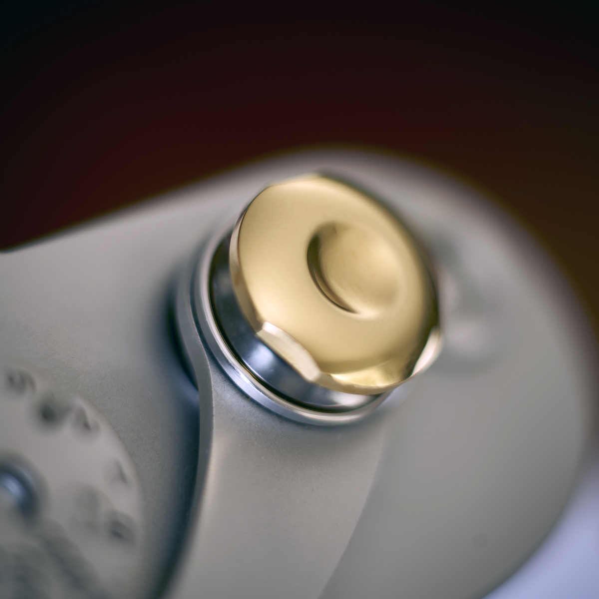 New Komaru polished brass limited edition soft-release button