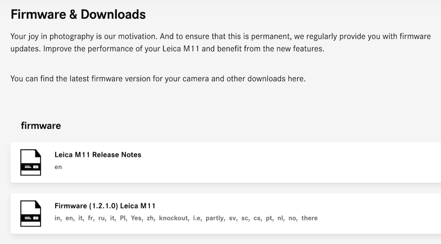 Leica M11 firmware update version 1.2.1.0 released? *UPDATED* Leica