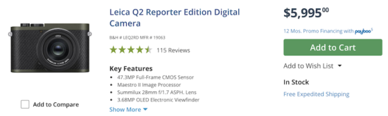 カメラ デジタルカメラ The new Leica Q2 Reporter camera with Kevlar armoring and matte 